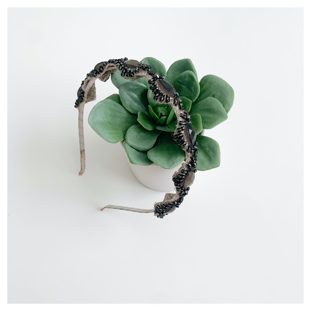 Gray Jeweled Headband